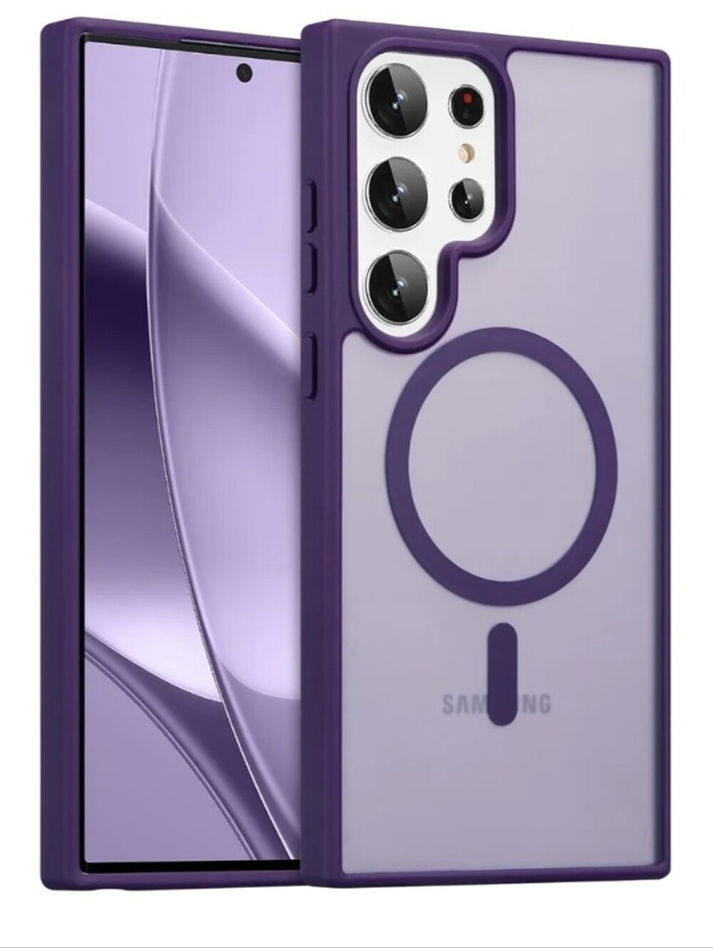 Magnetic Matte Purple Case for Samsung Galaxy S22 Ultra